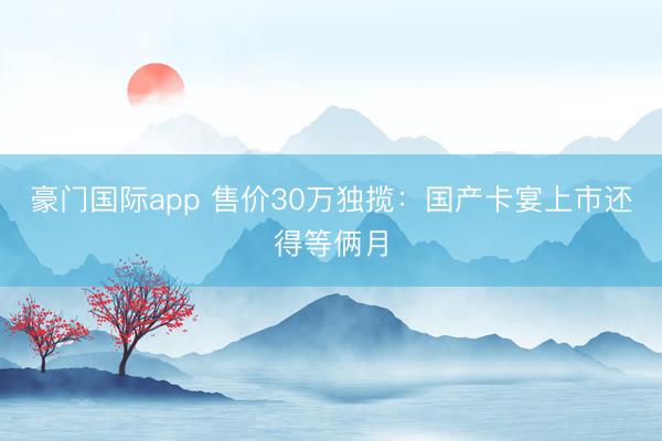 豪门国际app 售价30万独揽：国产卡宴上市还得等俩月