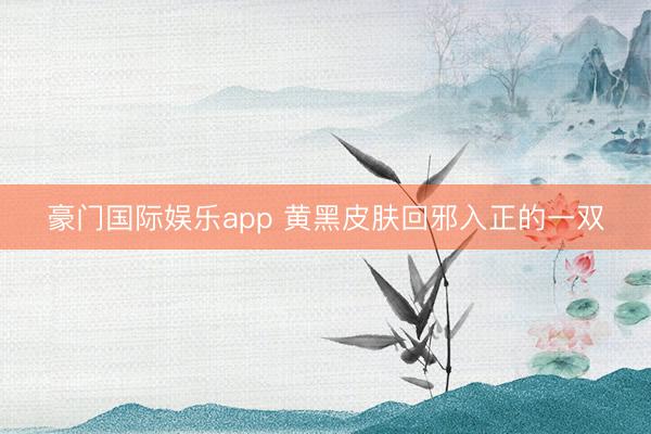 豪门国际娱乐app 黄黑皮肤回邪入正的一双